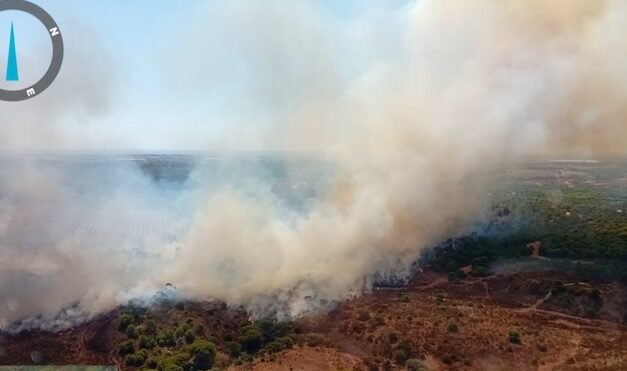 Un incendio en Ayamonte obliga a cortar la A-499